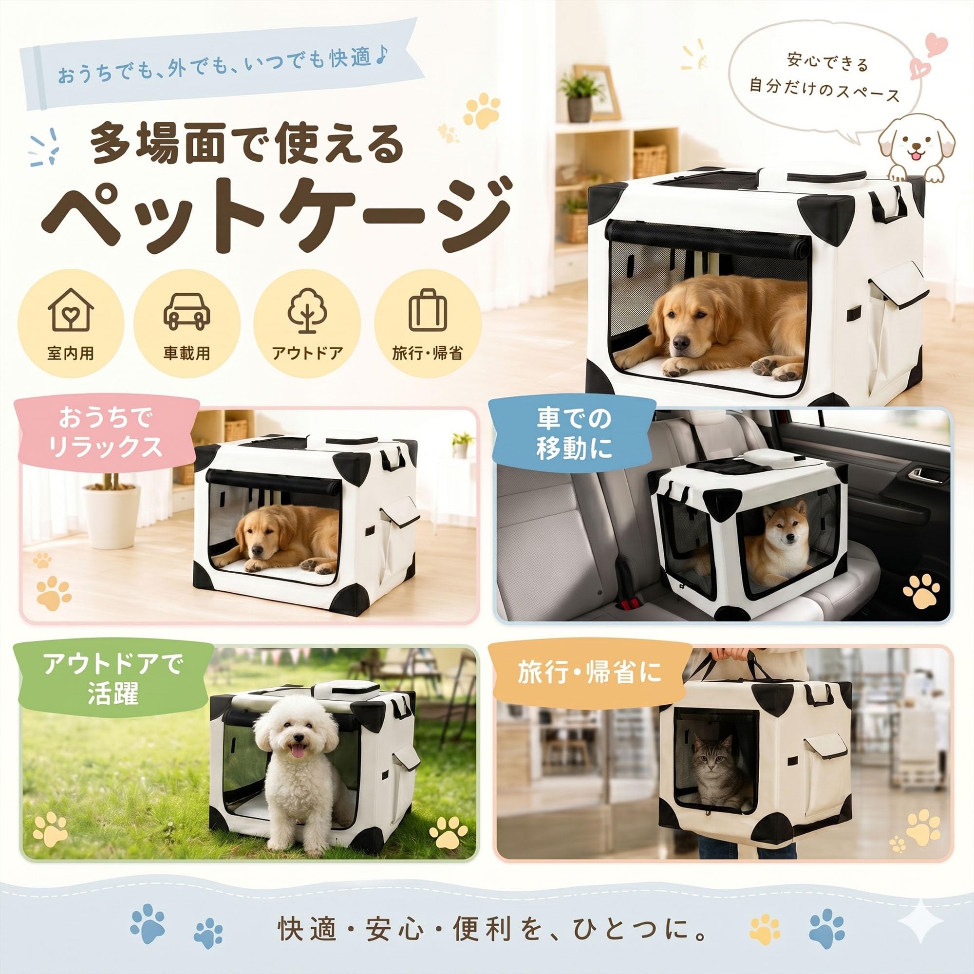 Amazon.co.jp: ソフトクレート ペットソフトクレート 折りたたみ
